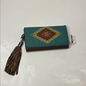 Nocona Collection Teal and Brown Patterned, women’s Wallet